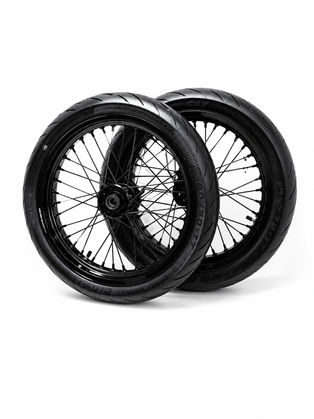 Ultra Bee or Komodo 17' Supermoto Wheelset GLOSS BLACK
