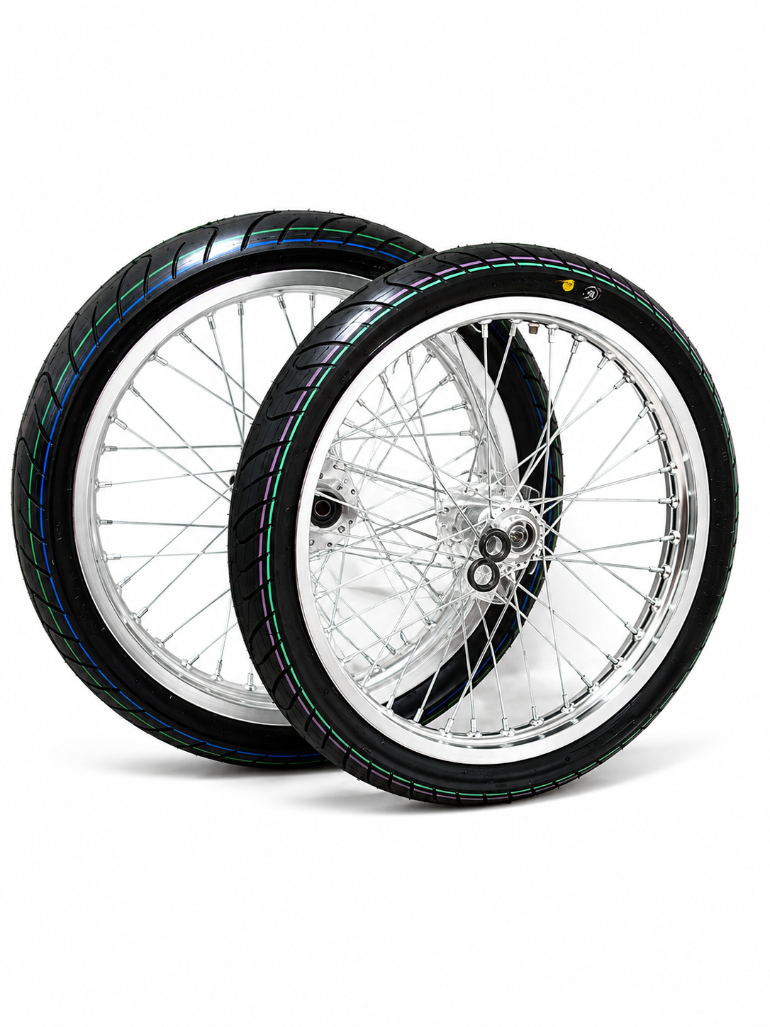 Chrome 17' WIDE Supermoto Wheel Set LBX/E-Ride/79Bike