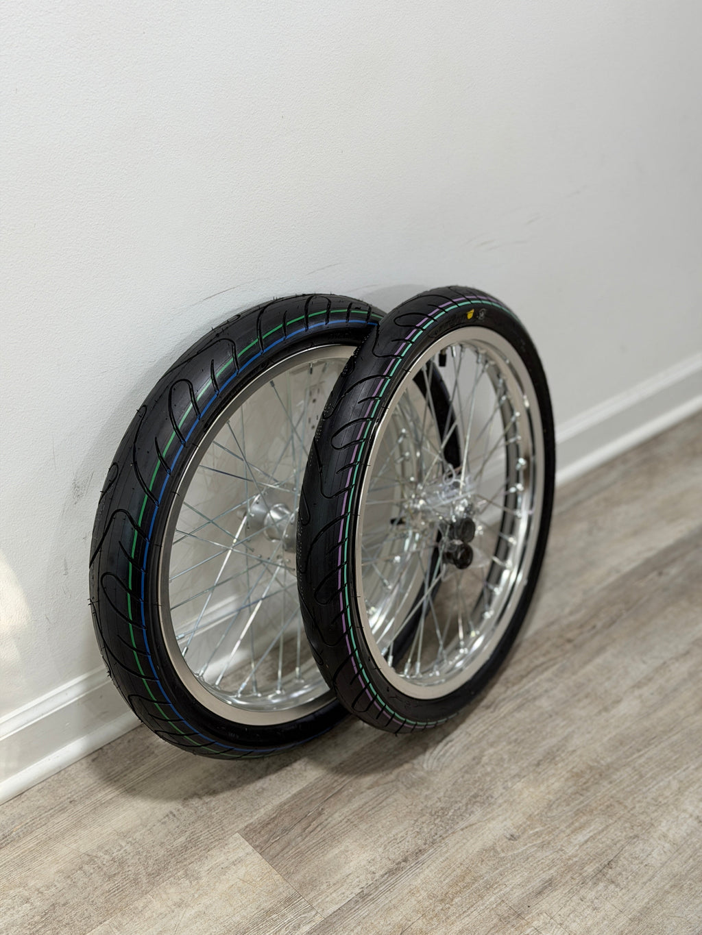 Chrome 17' WIDE Supermoto Wheel Set LBX/E-Ride/79Bike