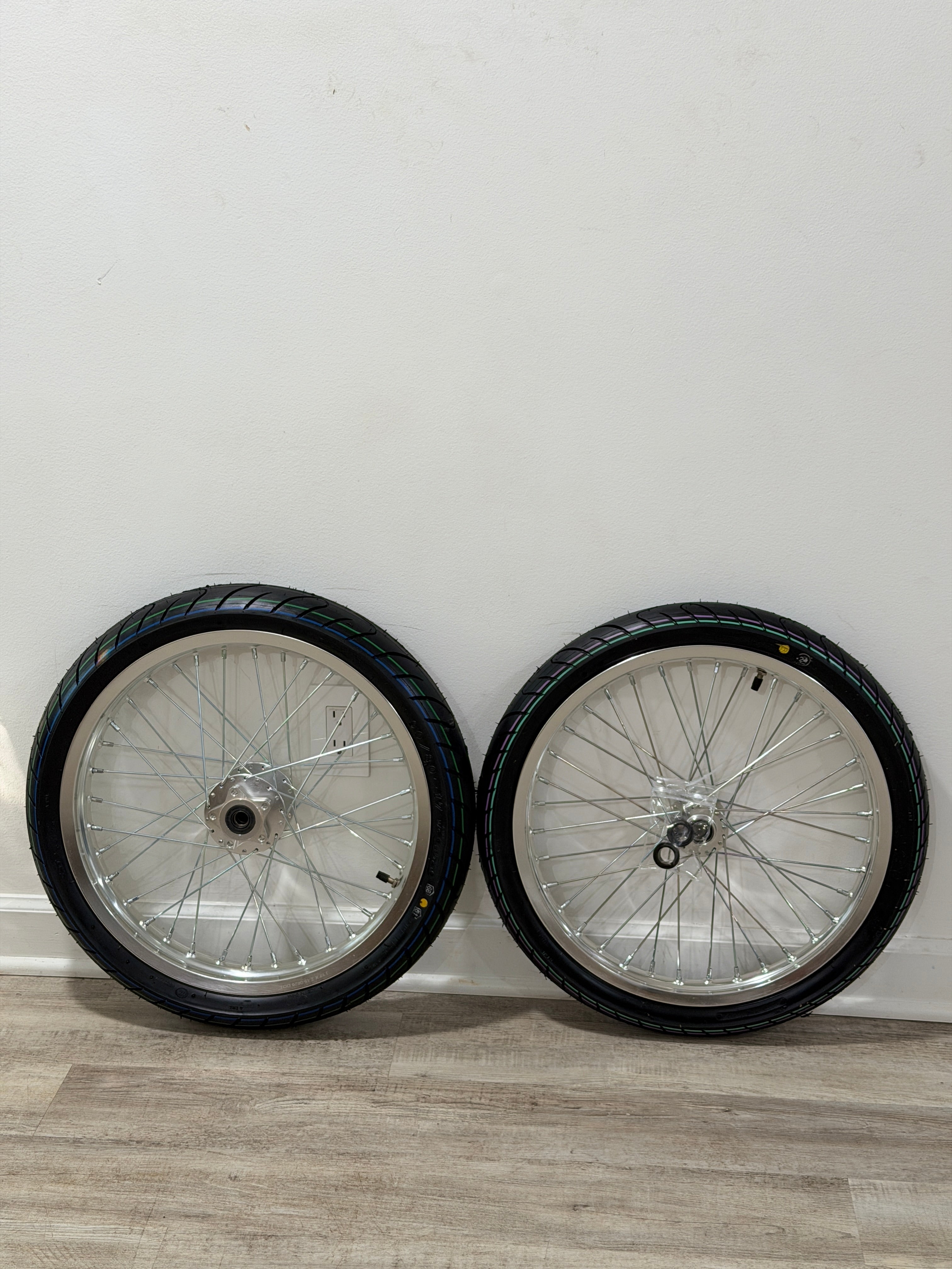 Chrome 17' WIDE Supermoto Wheel Set LBX/E-Ride/79Bike