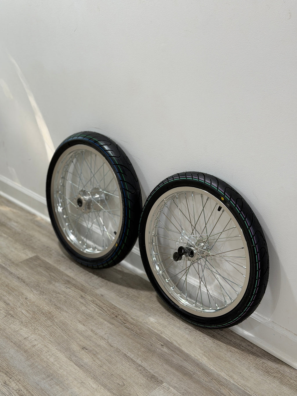 Chrome 17' WIDE Supermoto Wheel Set LBX/E-Ride/79Bike
